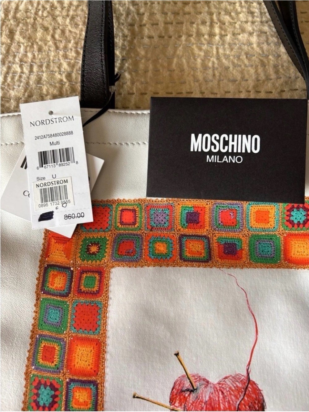Moschino Couture Heart of Wool Leather Shopper NWT - Picture 5 of 10